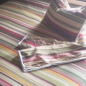 4 pc. Pottery Barn Duncan Stripe King Duvet Set
